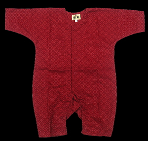 義若オリジナルのお祭りロンパース 七宝織り エンジ